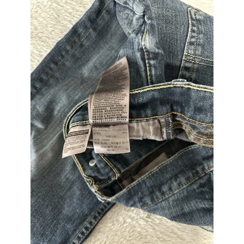 Levis 505 Mens Blue Straight Jeans Size‎ 32x30 Cotton Denim Pants